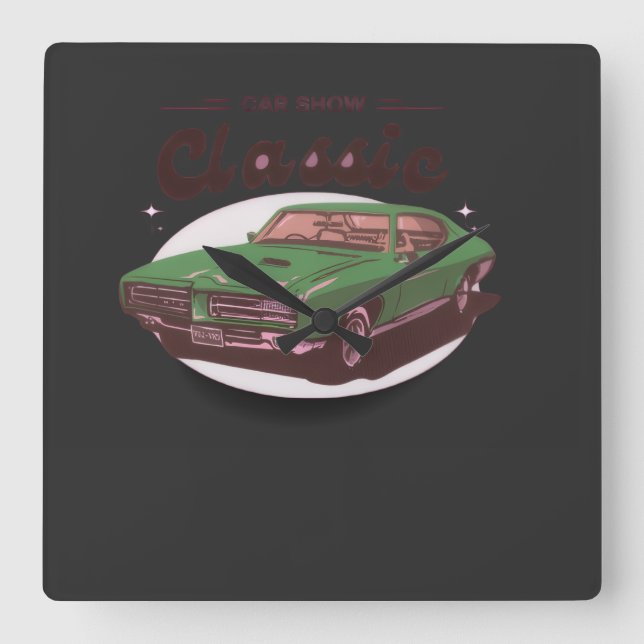 Reloj Cuadrado Classic Car Show  (Anverso)