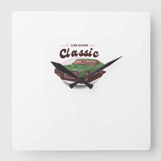 Reloj Cuadrado Classic Car Show (Anverso)