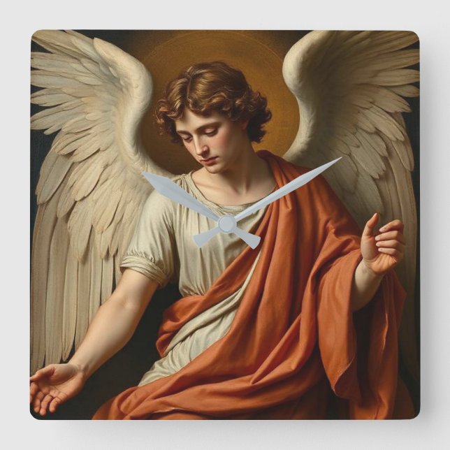 Reloj Cuadrado Classic Renaissance Angel Wall Clock (Anverso)