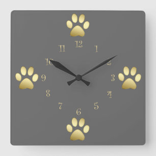 Reloj Cuadrado Classy Dog Paws Wall Clocks