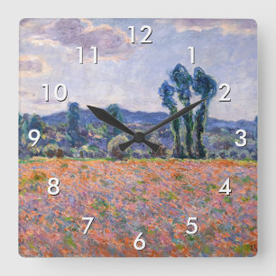 Reloj Cuadrado Claude Monet - Campo de amapolas 1890 (Giverny)