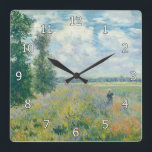 Reloj Cuadrado Claude Monet - Campos de amapola cerca de Argenteu<br><div class="desc">Campos de amapola cerca de Argenteuil - Claude Monet,  Petróleo sobre lienzo,  1875</div>