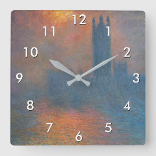 Reloj Cuadrado Claude Monet - Casas del Parlamento Londres