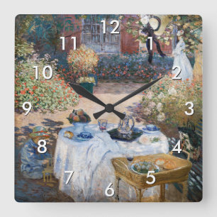 Reloj Cuadrado Claude Monet - El almuerzo, panel decorativo