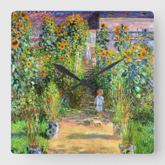 Reloj Cuadrado Claude Monet: El jardín de Monet en Vétheuil