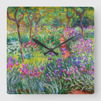 Reloj Cuadrado Claude Monet: El jardín Iris de Giverny