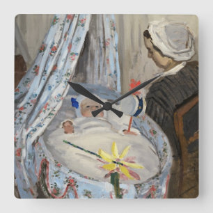 Reloj Cuadrado Claude Monet el la cuna, Camilo con el hijo Jean