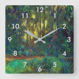 Reloj Cuadrado Claude Monet - Esquina de un estanque con naves ac