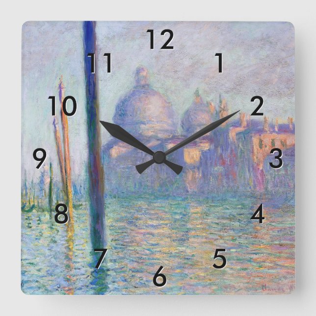 Reloj Cuadrado Claude Monet - Gran Canal, Venecia (Anverso)