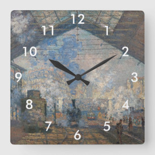 Reloj Cuadrado Claude Monet - La Estación de Saint-Lazare