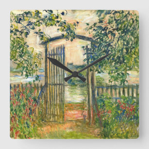 Reloj Cuadrado Claude Monet: La Puerta del Jardín en Vetheuil