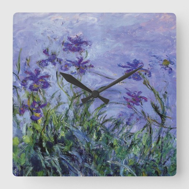 Reloj Cuadrado Claude Monet Lilac Irises (Anverso)