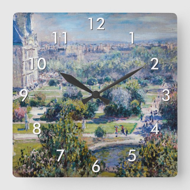Reloj Cuadrado Claude Monet - Los Jardines de las Tullerías (Anverso)