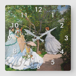 Reloj Cuadrado Claude Monet - Mujeres en el jardín