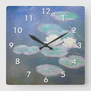 Reloj Cuadrado Claude Monet - Nenúfares, efecto de la tarde
