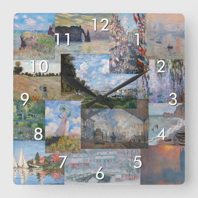 Reloj Cuadrado Claude Monet - Patchwork (Anverso)
