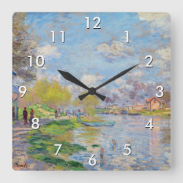 Reloj Cuadrado Claude Monet - Primavera por el Sena