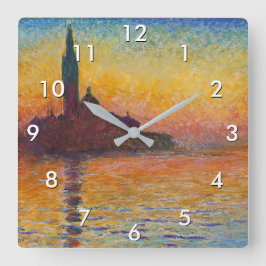 Reloj Cuadrado Claude Monet - San Giorgio Maggiore en Dusk