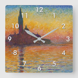 Reloj Cuadrado Claude Monet - San Giorgio Maggiore en Dusk