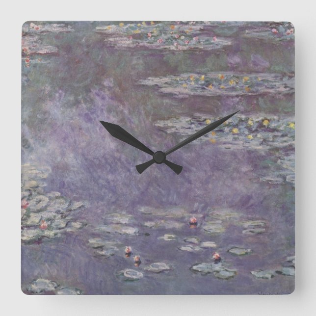 Reloj Cuadrado Claude Monet - Water Lilies (Anverso)