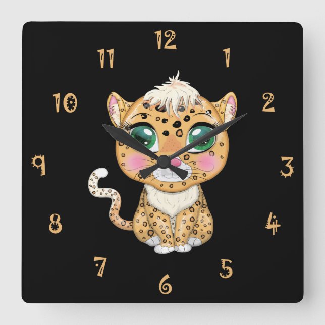 Reloj Cuadrado Claudye The Cat Wall Clock (Anverso)