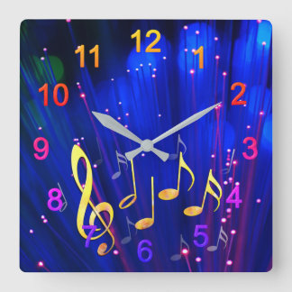 Reloj Cuadrado Clave con notas