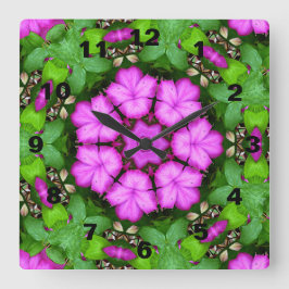 Reloj Cuadrado Clematis Kaleidoscope