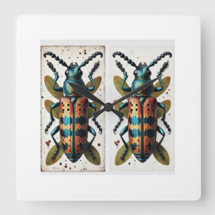 Reloj Cuadrado Click Beetle 080824IREF246 - Watercolor