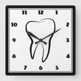 Reloj Cuadrado Clínica Dental Dentistry Gráfica Médica