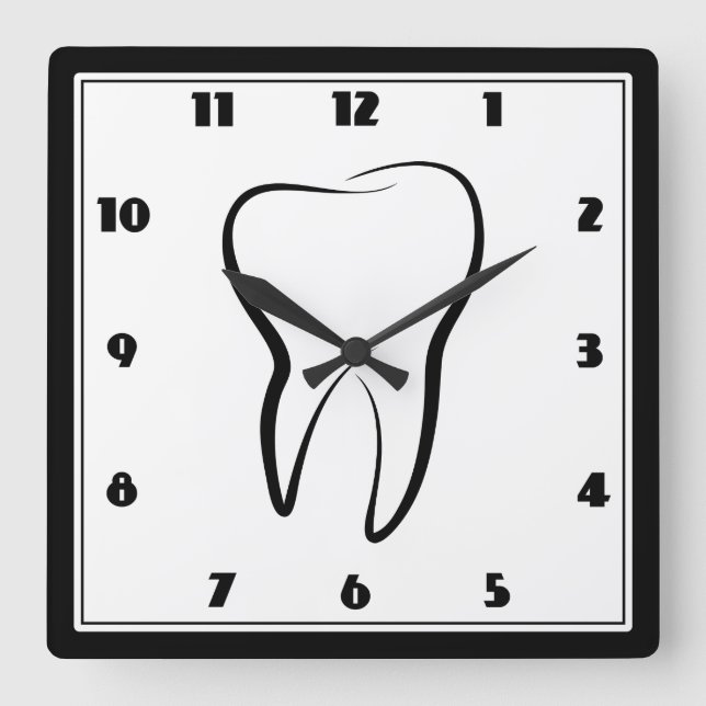 Reloj Cuadrado Clínica Dental Dentistry Gráfica Médica (Anverso)