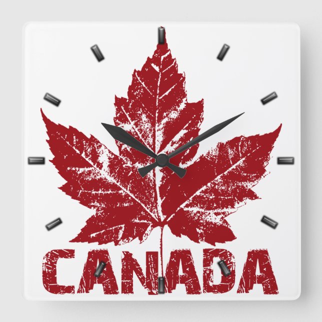 Reloj Cuadrado Clock Canadá Clock Guay Canada Souvenir Wall Clock (Anverso)