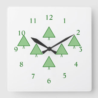 Reloj Cuadrado Clock - Pine Tree Forest