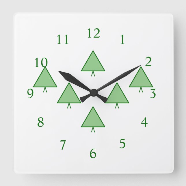 Reloj Cuadrado Clock - Pine Tree Forest (Anverso)