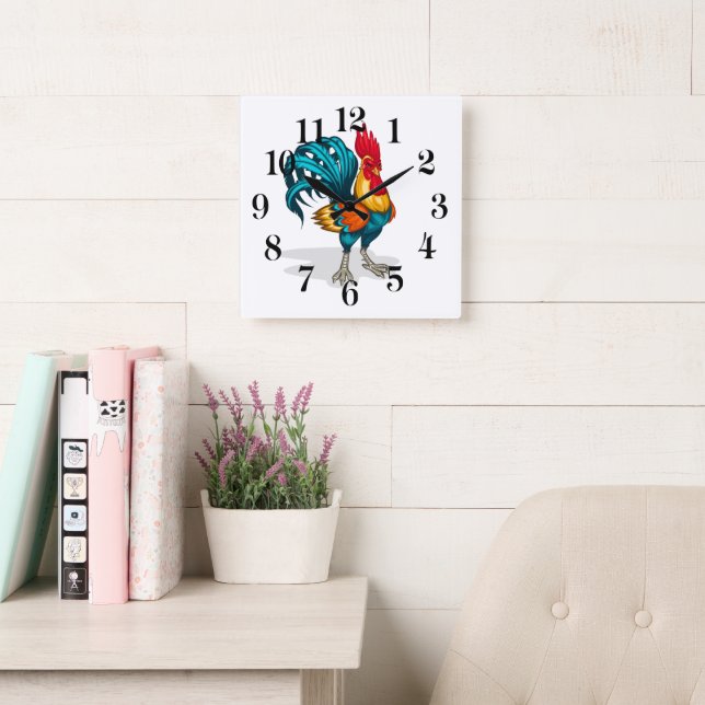 Reloj Cuadrado Clock-Rooster (Sala de lectura)