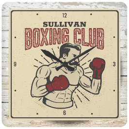 Reloj Cuadrado Club de boxeo retro Prizefighter personalizado