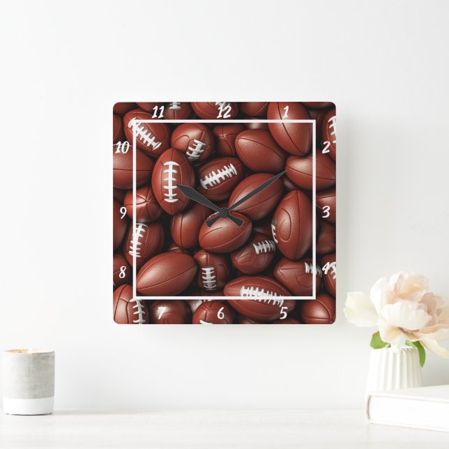 Reloj Cuadrado Clustered Football Sports  (Hogar)