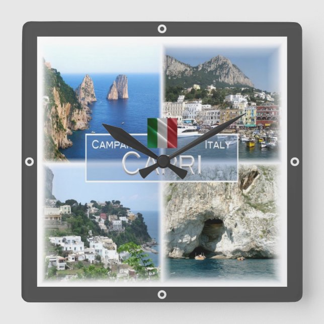 Reloj Cuadrado CMP020 CAPRI, Campania, Italia, (Anverso)