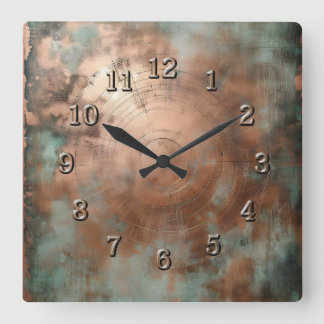 Reloj Cuadrado cobre desgastado por la intemperie