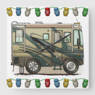 Reloj Cuadrado Coche grande Motorhome del campista contento lindo