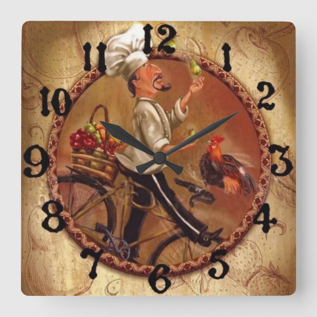 Reloj Cuadrado Cocina (Anverso)