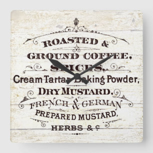 Reloj Cuadrado Cocina vintage