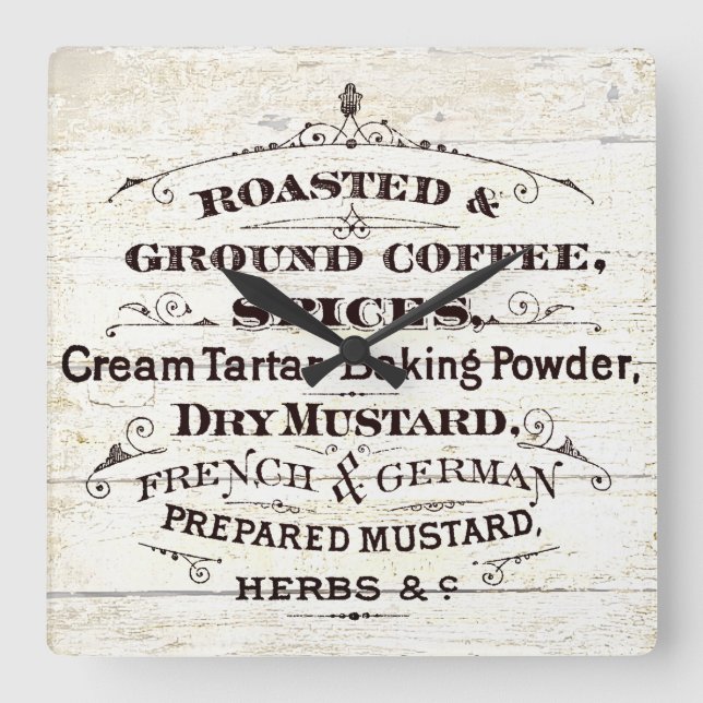 Reloj Cuadrado Cocina vintage (Anverso)