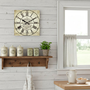 Reloj Cuadrado Cocina vintage