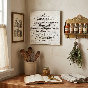 Reloj Cuadrado Cocina vintage