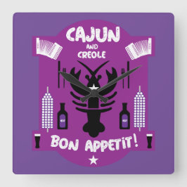 Reloj Cuadrado Cocinas cajún y criollo