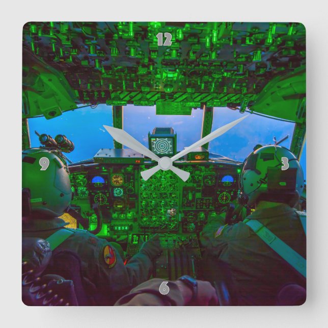 RELOJ CUADRADO COCKPIT DE HERCULES C-130 (Anverso)