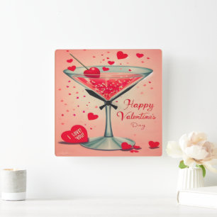Reloj Cuadrado cóctel Mid Century Valentine Martini