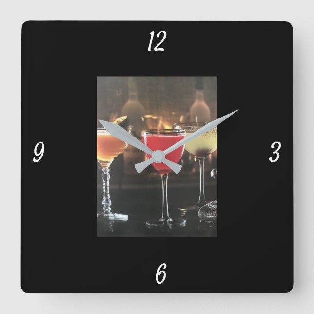 RELOJ CUADRADO "CÓCTELES DE VACACIONES" NAVIDADES RELOJAN (Anverso)
