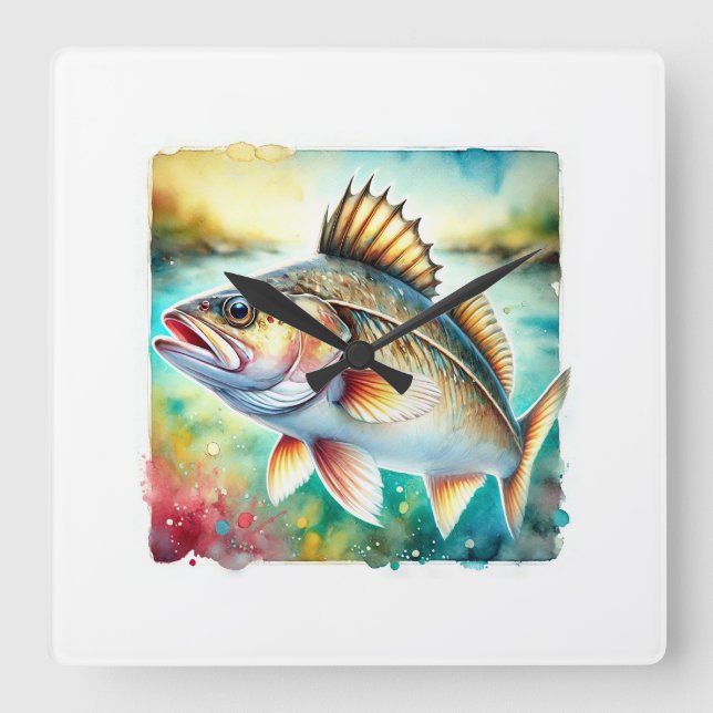Reloj Cuadrado Cod Fish 190724AREF127 - Watercolor (Anverso)