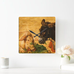 Reloj Cuadrado Codiciosa y perezosa, moderada e industrial